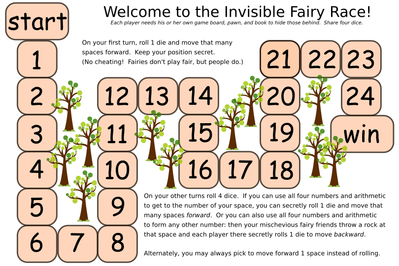 fairy race game board