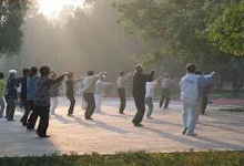 tai chi in a park